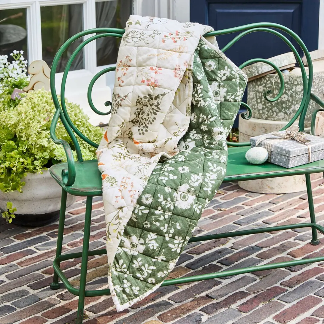 Loberon Puddlebrook Plaid & Kussen - Groen