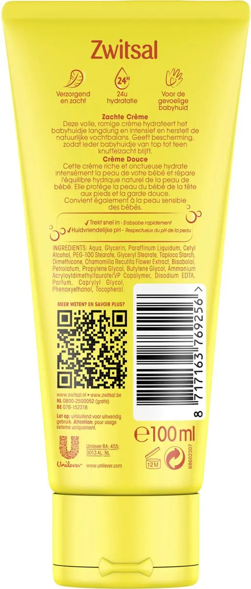 Zwitsal Zachte Crème 100ml