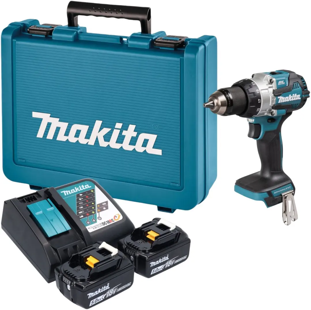 Makita DHP 489 RTE accu-slagboormachine 18 V 73 Nm borstelloos + 2x accu 5,0 Ah