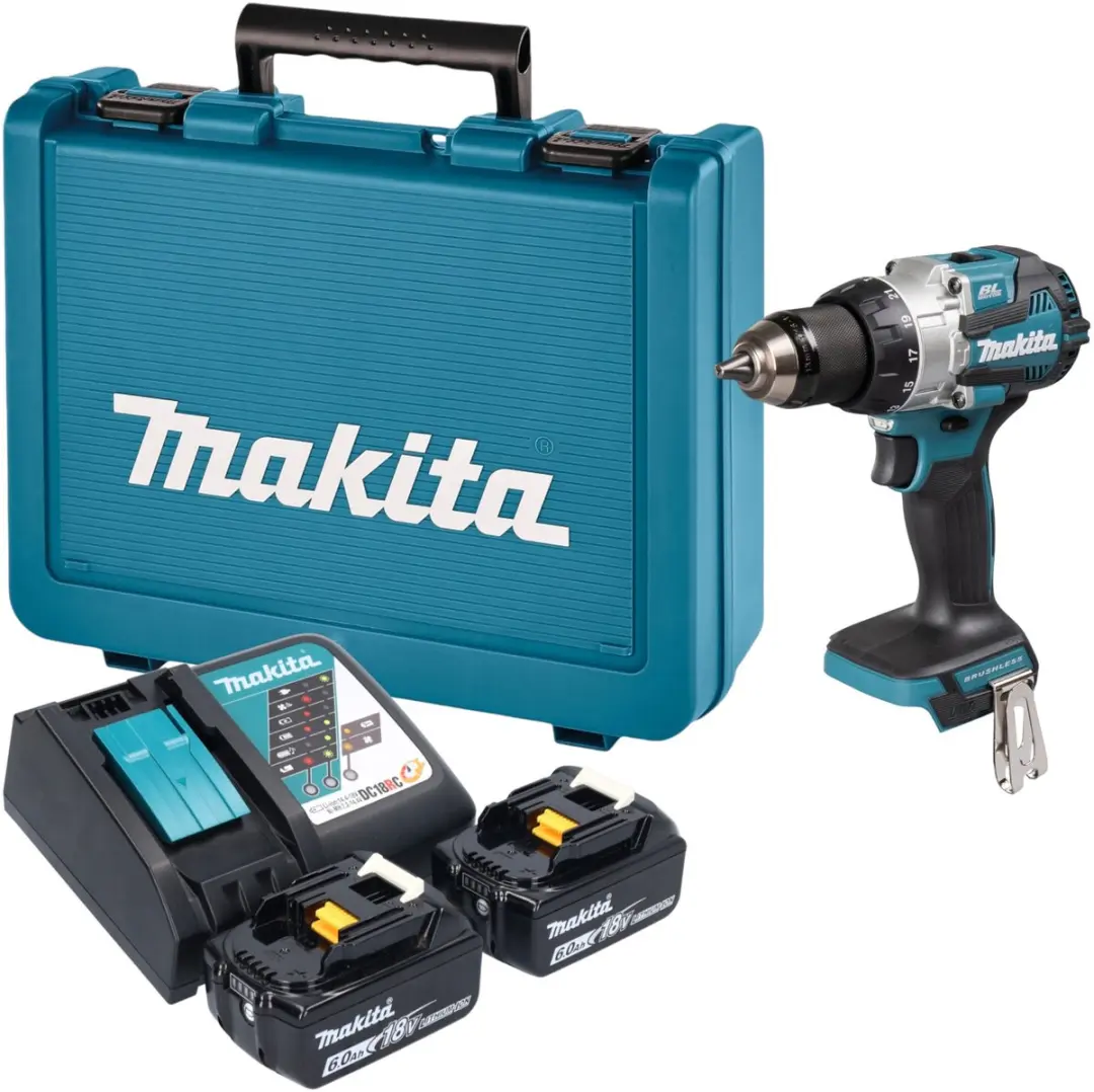 Makita DHP 489 RGE accu-slagboormachine 18 V 73 Nm borstelloos + 2x accu 6,0 Ah