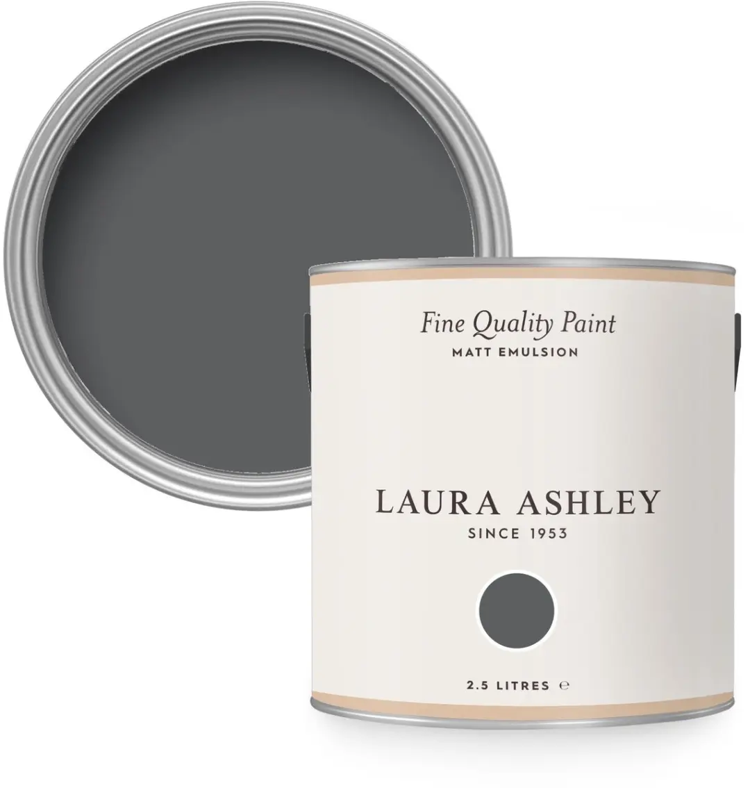 Laura Ashley Muurverf Mat 2.5L Charcoal Zwart