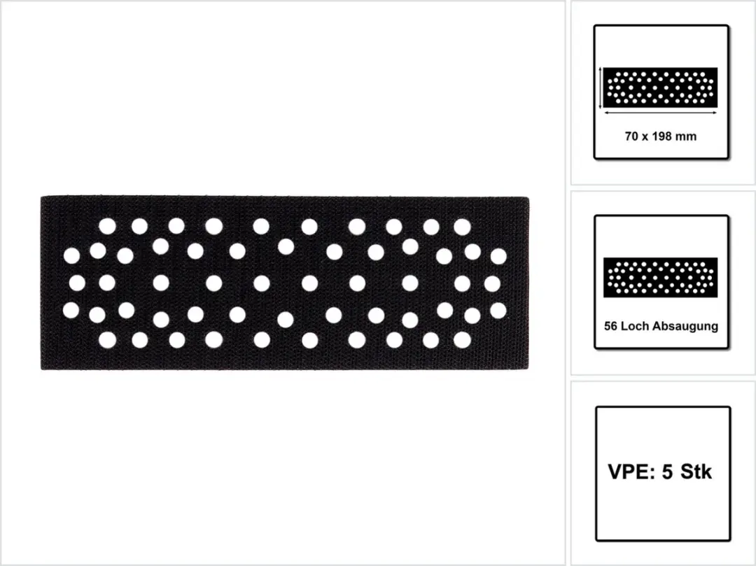 Mirka Beschermpads 70x198mm Velcro - 5 Stuks - afbeelding 2 van 6