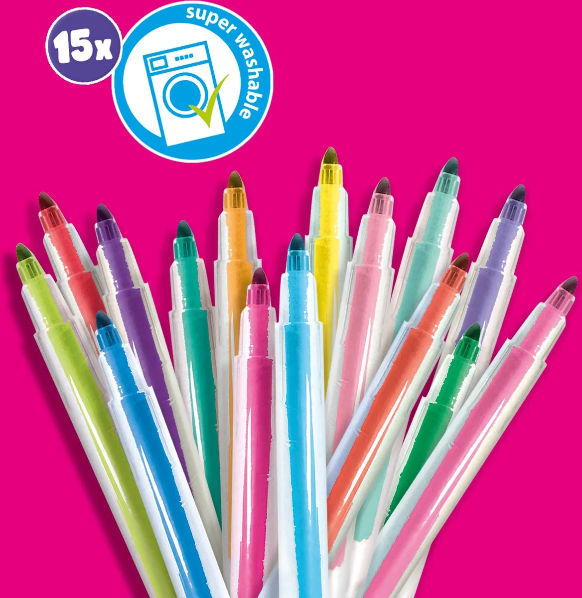 SES Creative Viltstift Lab Hobby Pink - 15 Stiften