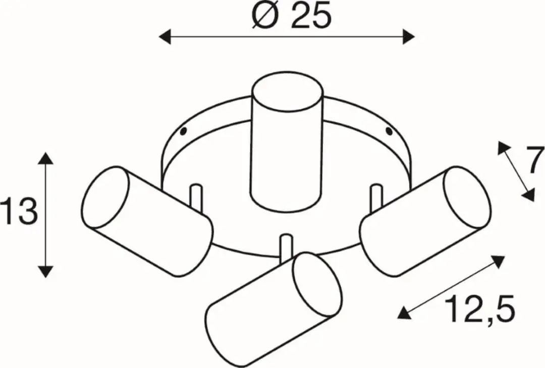 SLV Asto Tube Opbouwspot 4x GU10 - Wit