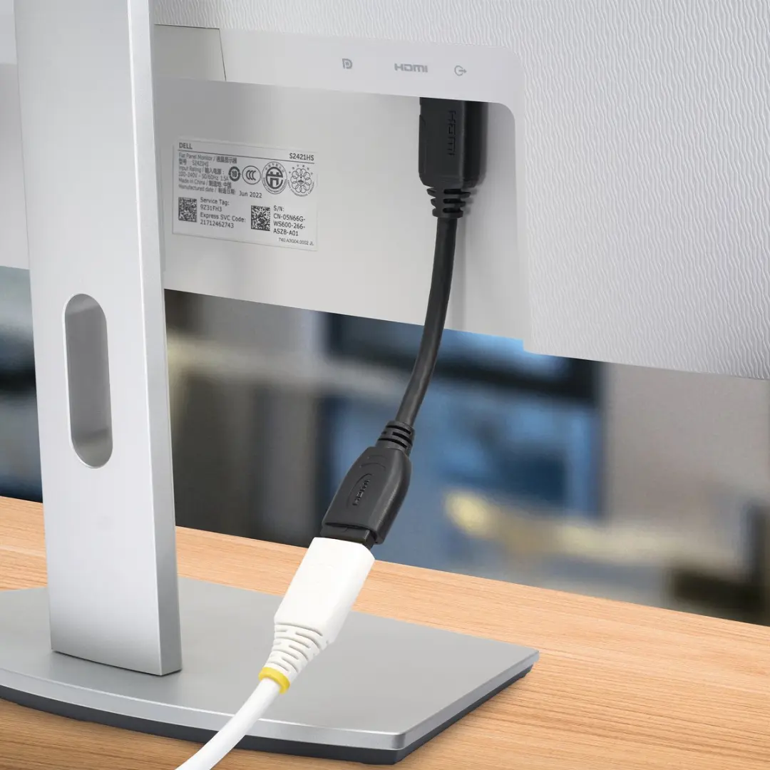Startech HDMI Port Saver 150mm - 4K 60Hz - Zwart - afbeelding 2 van 6