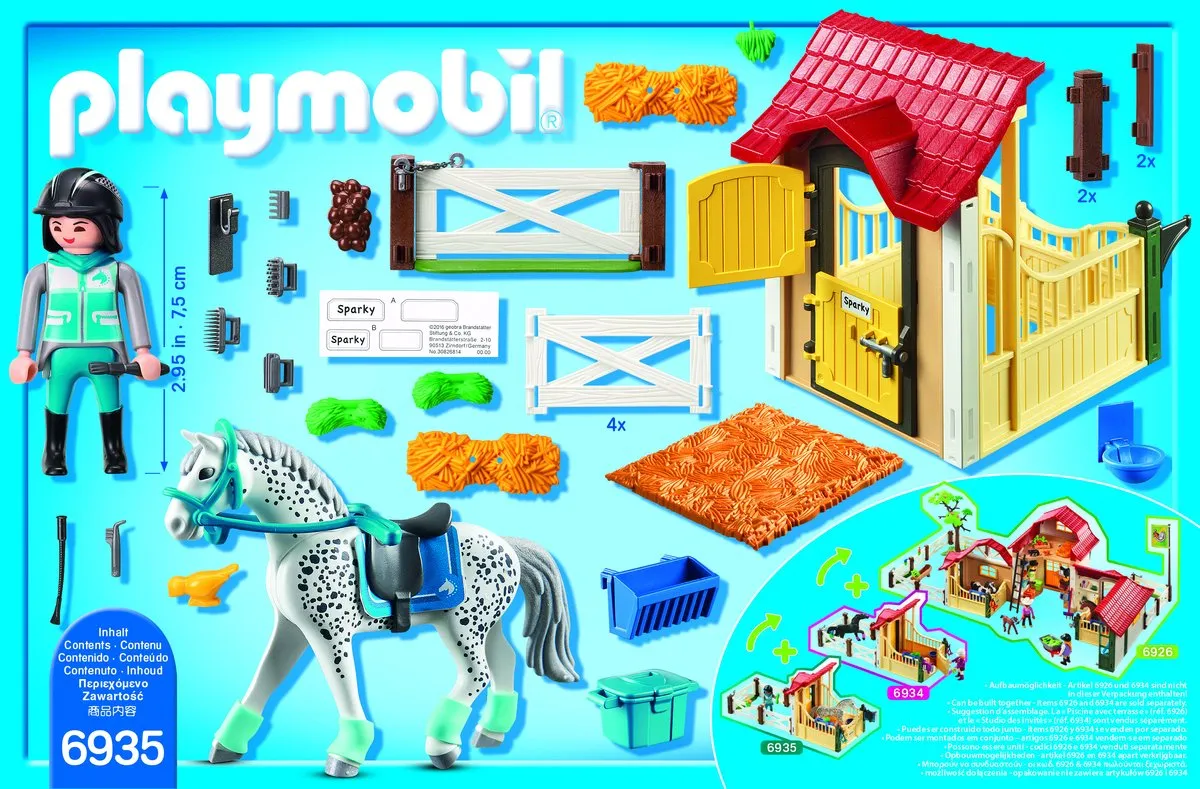 Playmobil Appaloosa met Paardenbox 6935 - Multicolor