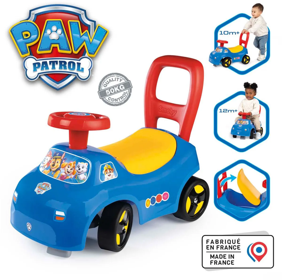 Smoby Paw Patrol 2-in-1 Kinderautodrager Blauw - MPN 1440898
