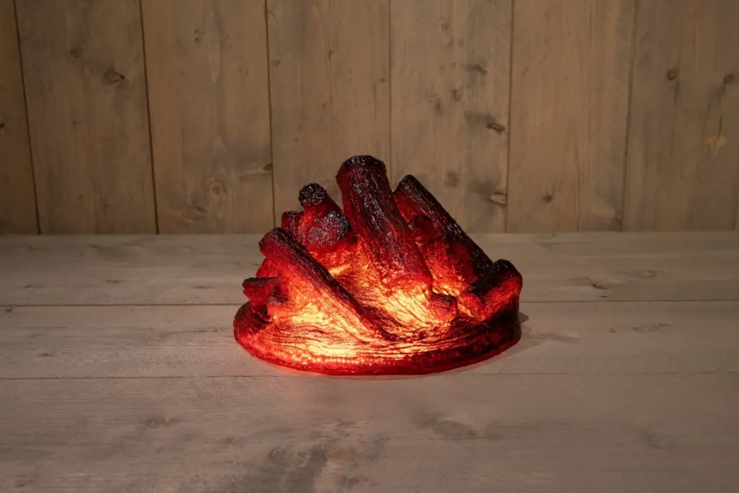 Anna's Collection LED Kampvuur Verlichting 28x28x17cm - Zwart - afbeelding 4 van 5