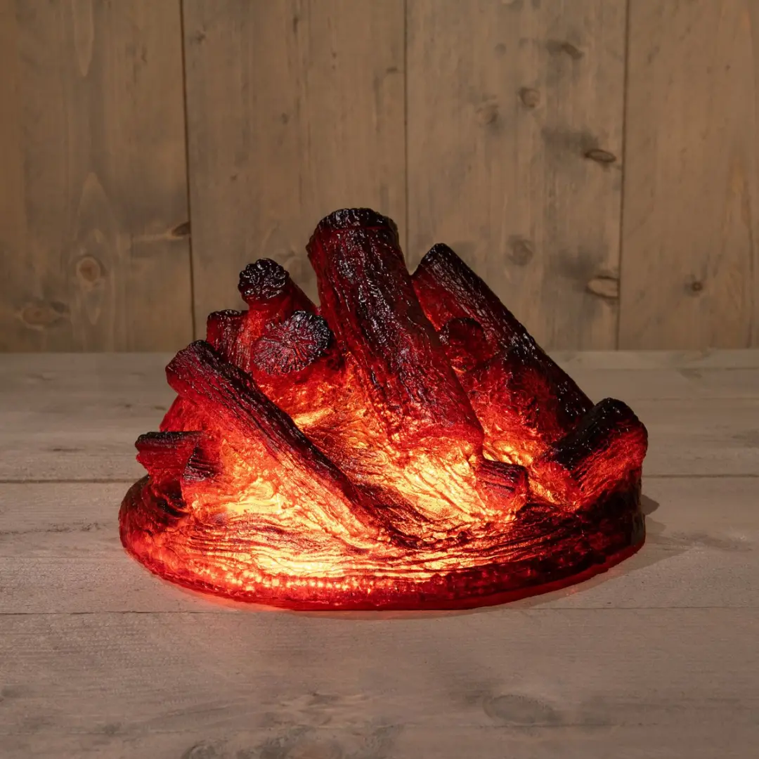 Anna's Collection LED Kampvuur Verlichting 28x28x17cm - Zwart - afbeelding 3 van 5