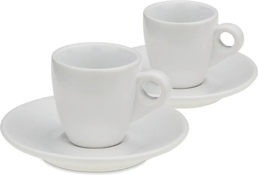 Espresso Kop en Schotel Set, Wit