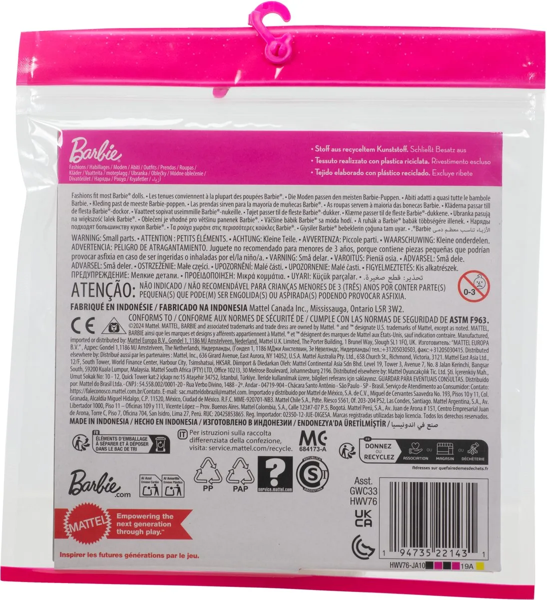 Mattel Barbie Modepop HWV76 - Blanc
