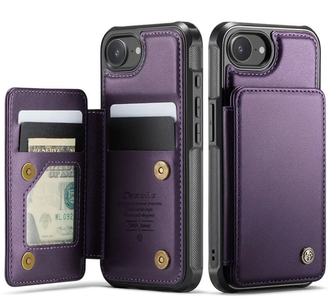 Luxe Portemonnee Backcover met Anti-RFID kaarthouders voor iPhone 17e / 16e _ Pa