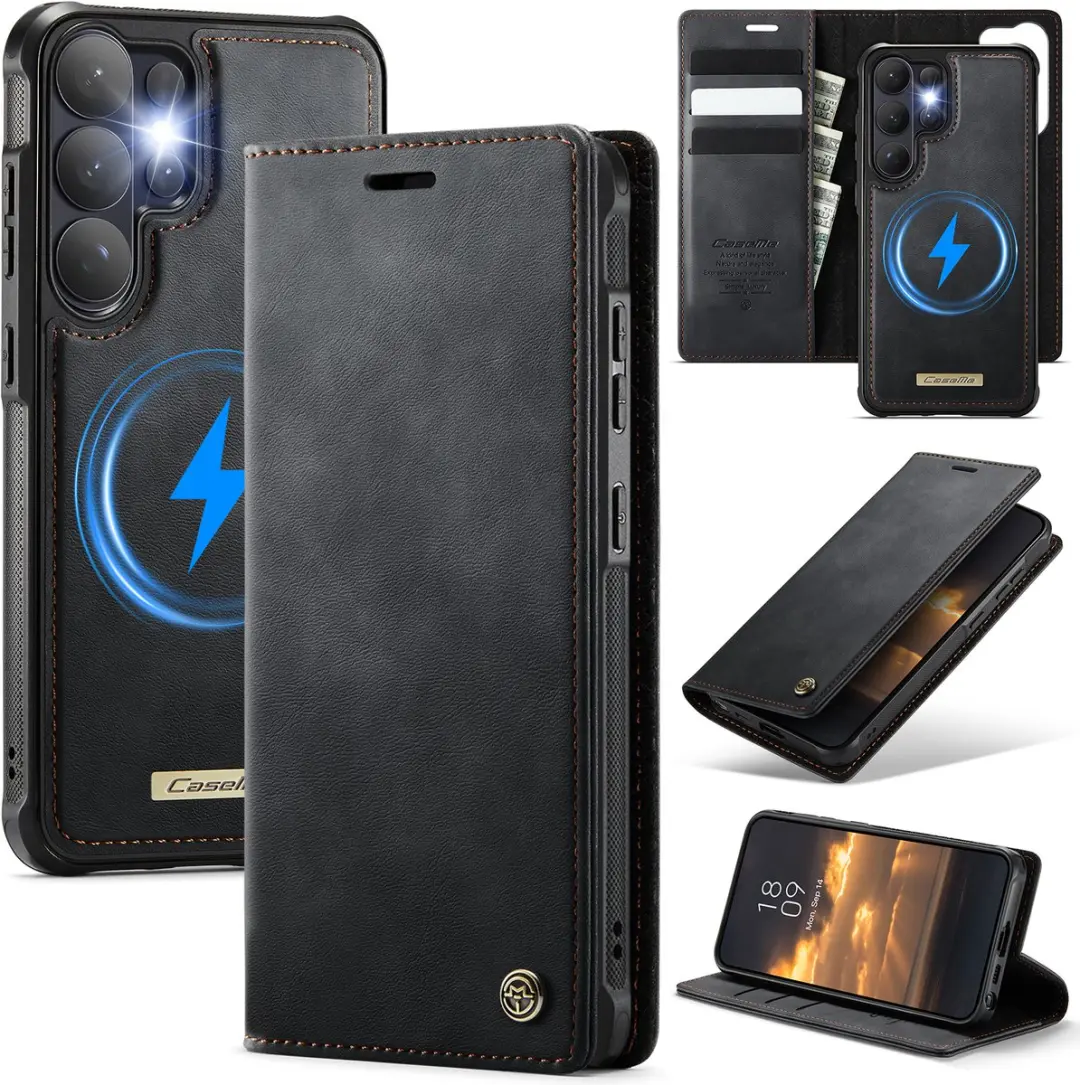 Luxe 2-in-1 Magnetische Afneembare Portemonneehoes+Backcover + Glas Screenprotec