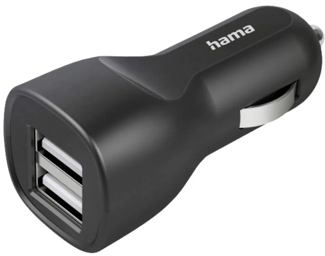 Hama 12W Auto Oplader - 2x USB-A - Zwart