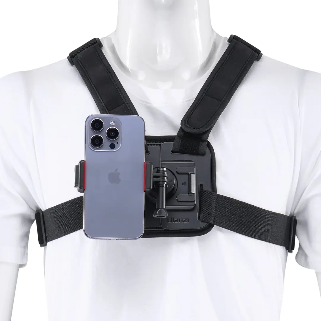 Ulanzi Go-Quick II Chest Mount - Actioncam/Smartphonehouder - Magnetisch - 360° - Zwart - afbeelding 6 van 6
