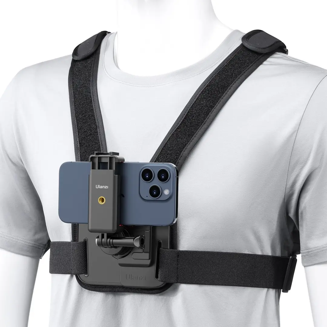 Ulanzi Go-Quick II Chest Mount - Actioncam/Smartphonehouder - Magnetisch - 360° - Zwart