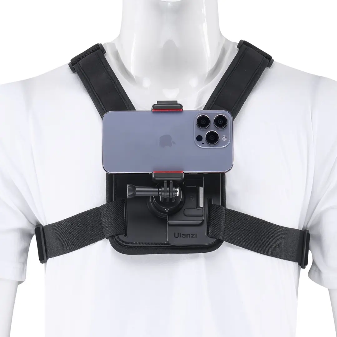 Ulanzi Go-Quick II Chest Mount - Actioncam/Smartphonehouder - Magnetisch - 360° - Zwart