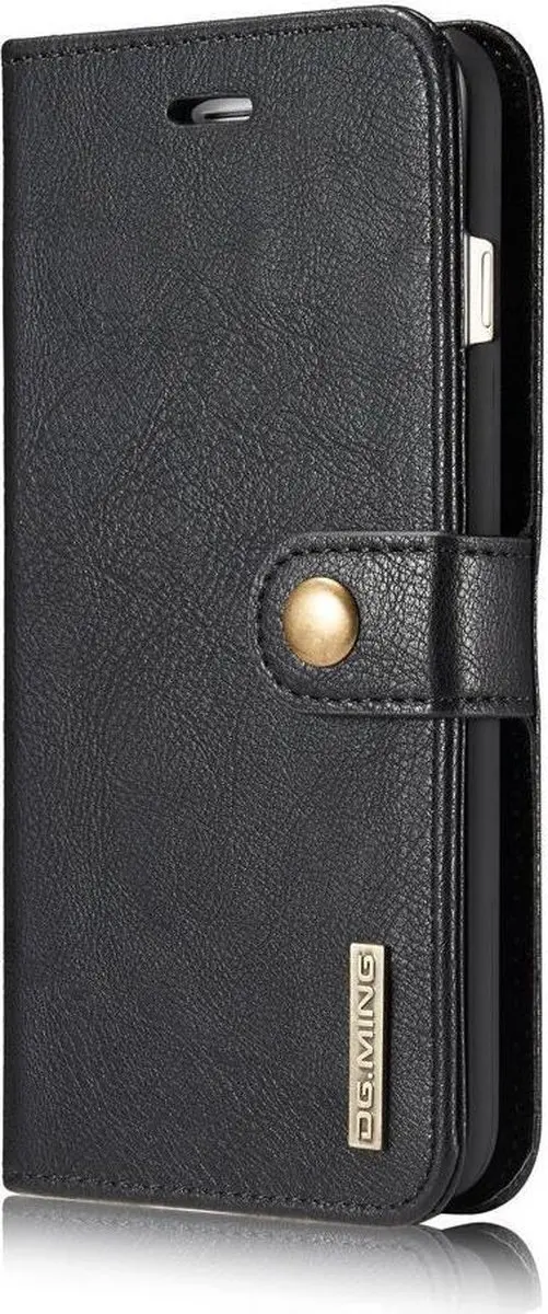 DG.MING iPhone 7/8 Plus Portemonnee Hoesje - Echt Leer Zwart