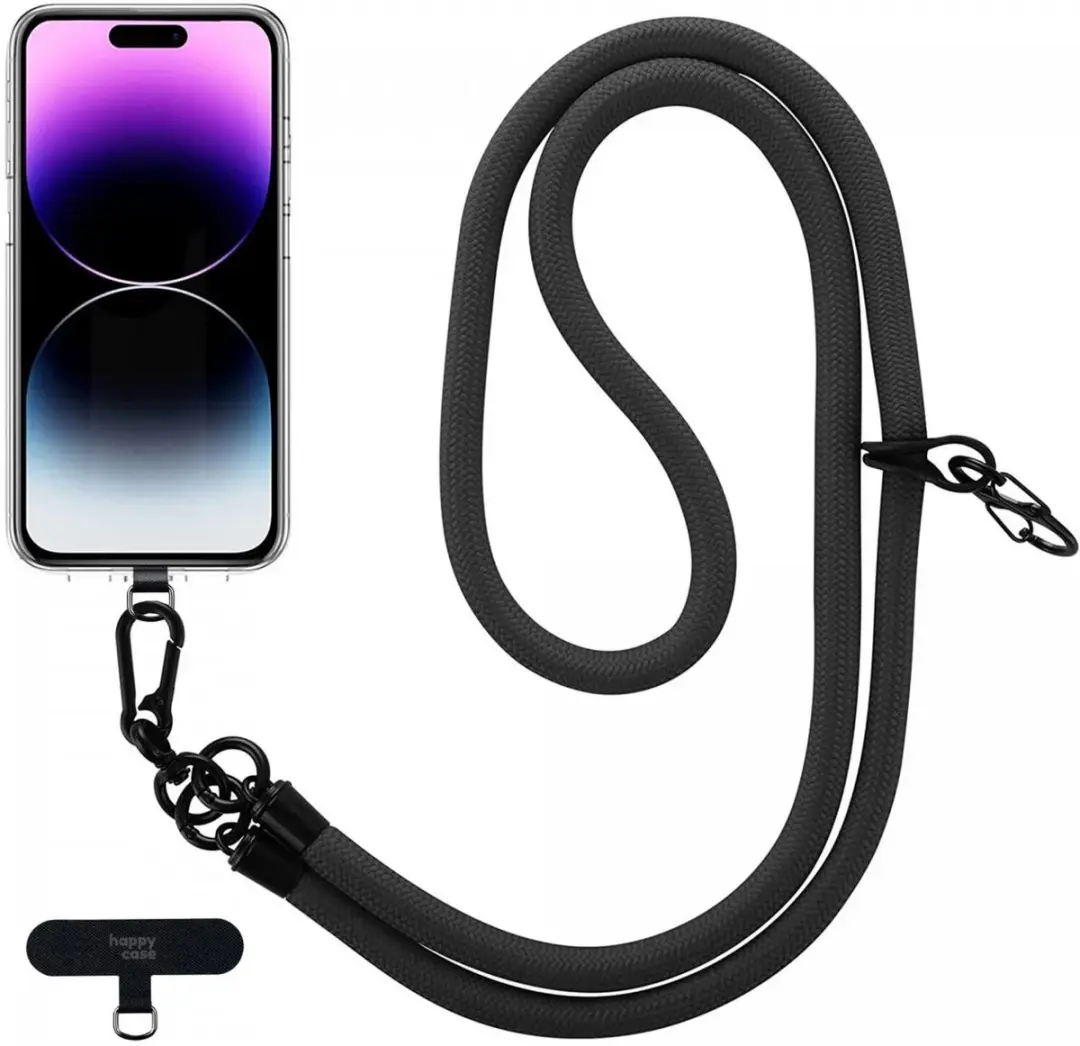 HappyCase Telefoonkoord Polsbandje 120cm - Zwart