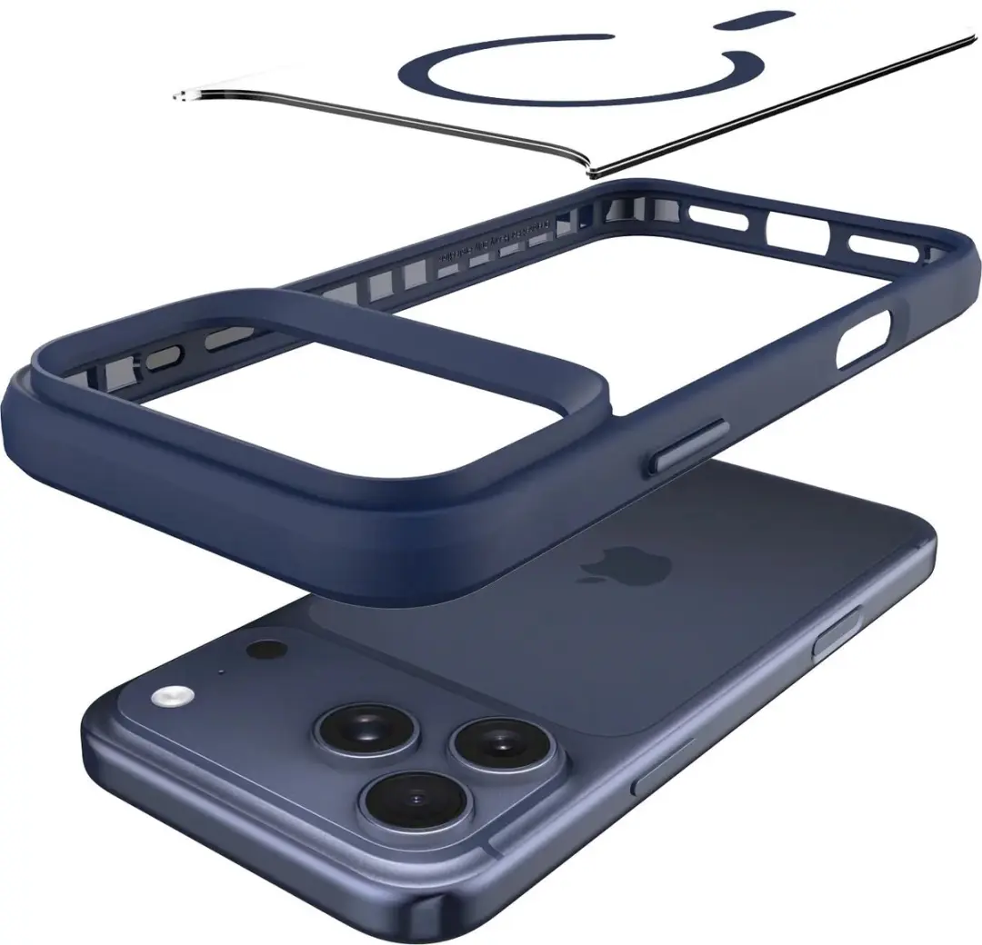 Buddi Hybrid Hoesje iPhone 14 Pro Max - Transparant Blauw - MagSafe - afbeelding 6 van 6