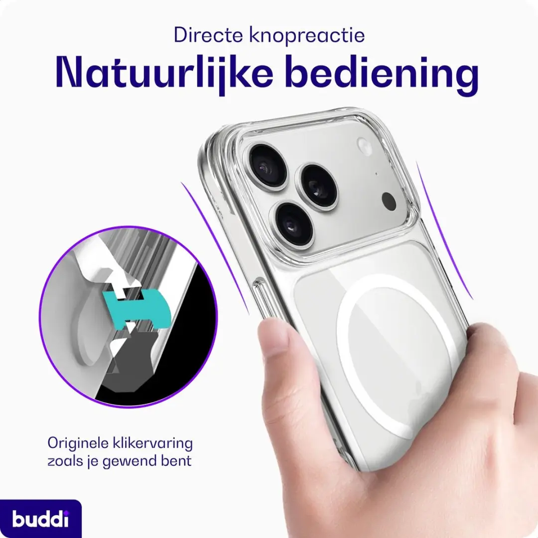 Buddi Core iPhone 14 Pro Max Hoesje - MagSafe - Transparant