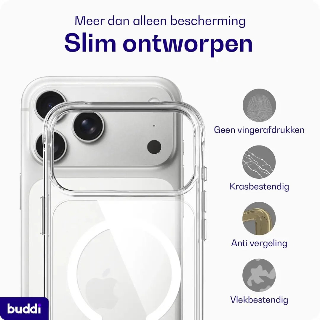 Buddi Core iPhone 14 Pro Max Hoesje - MagSafe - Transparant