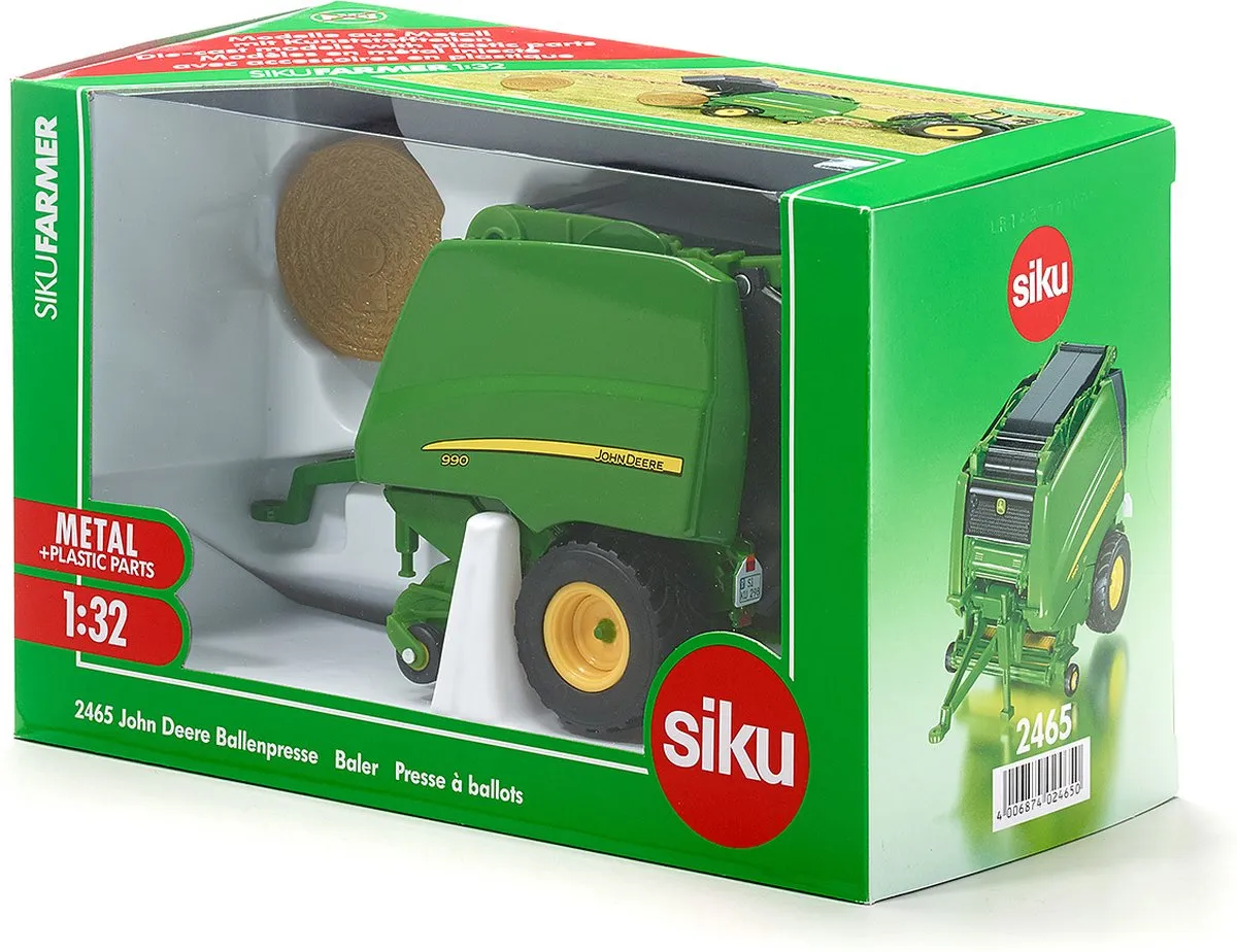 SIKU 2465 John Deere 990 Balenpers 1:32 - Metaal/Kunststof - Groen