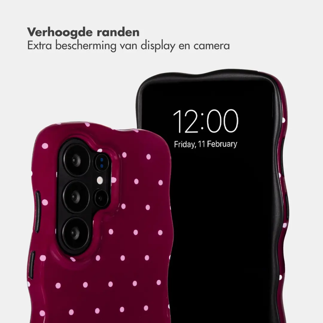 Selencia Hoesje Samsung Galaxy S26 Ultra - Wavy Backcover Magneet - Donkerrood