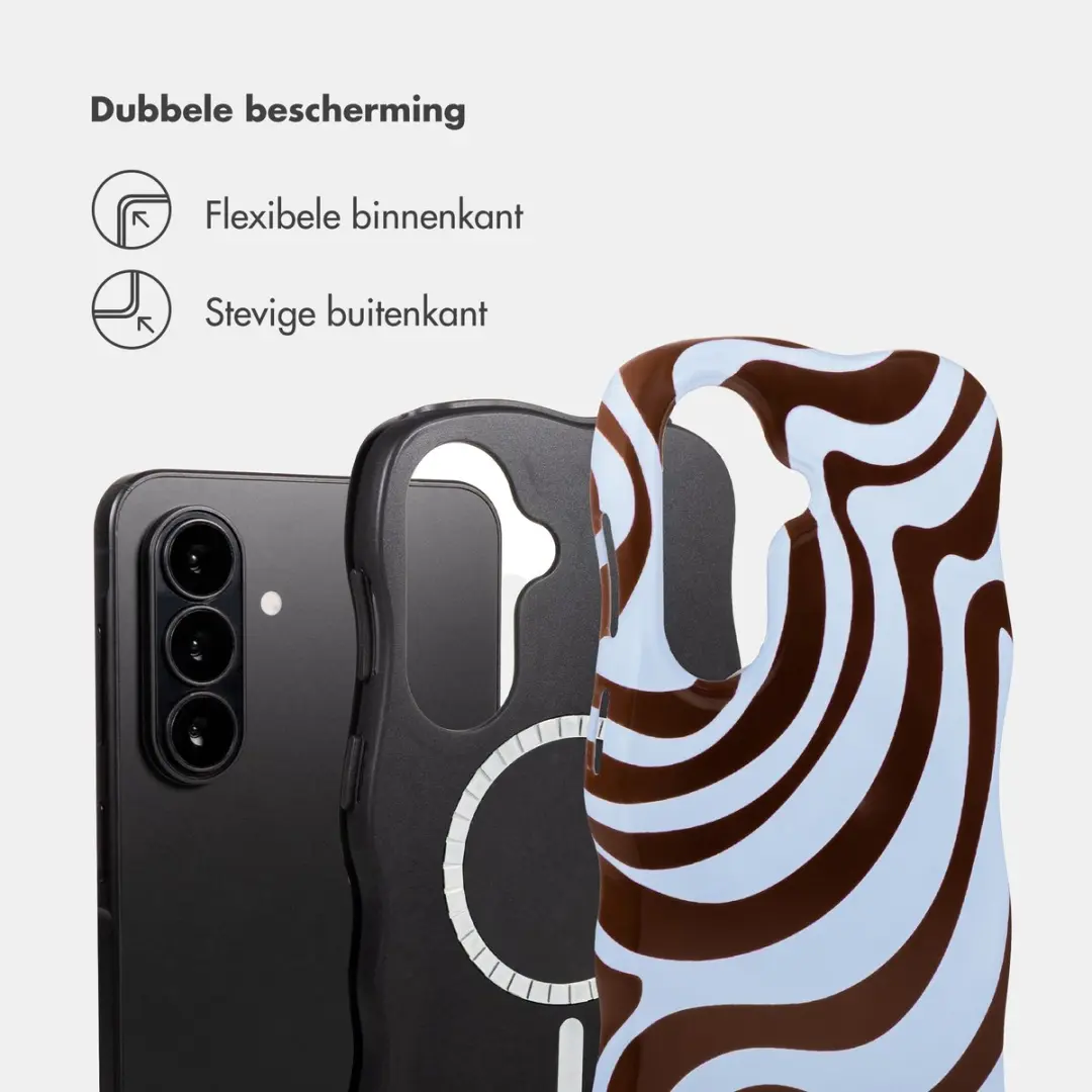 Selencia Wavy Backcover Galaxy A37 - Dream Swirl Chocolate