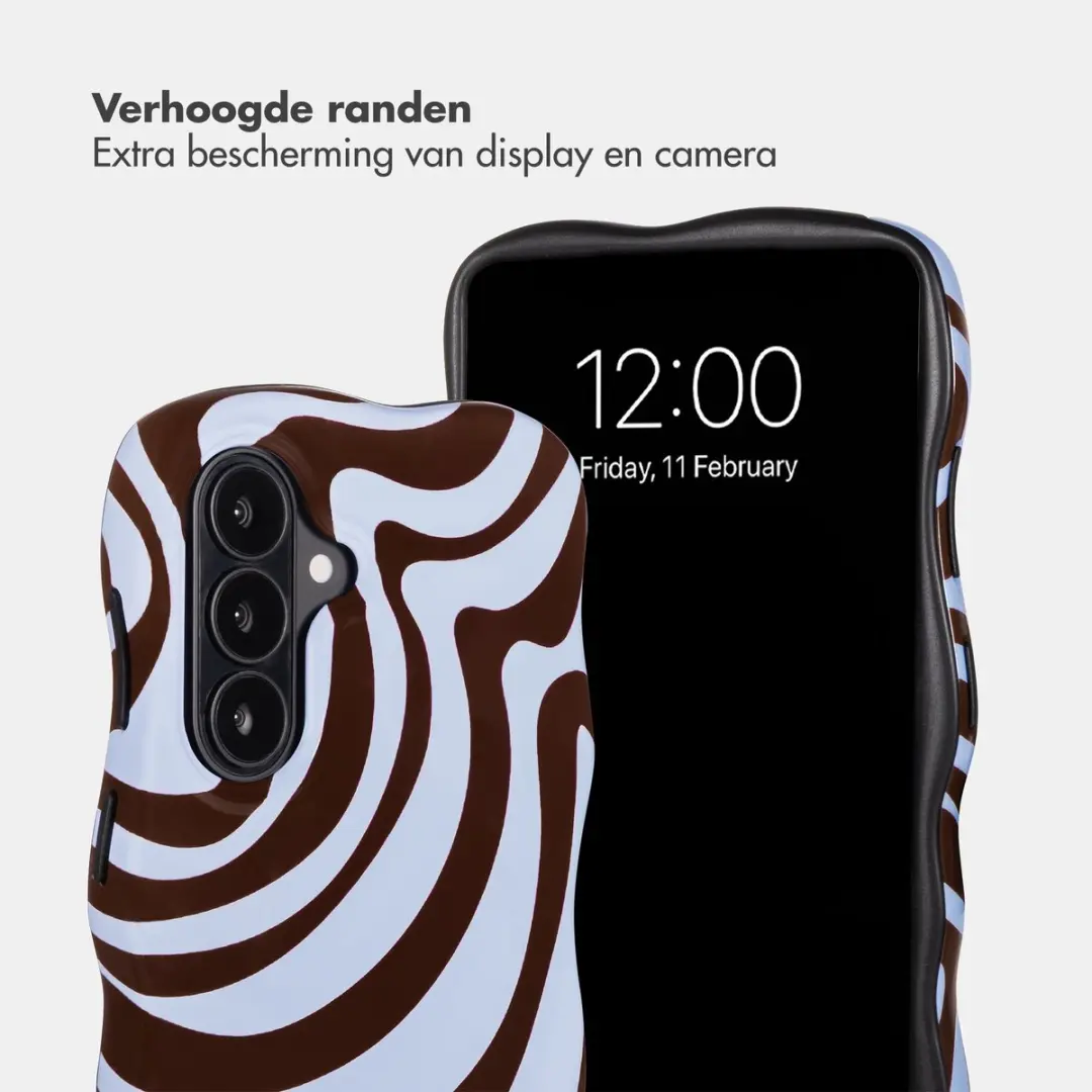 Selencia Wavy Backcover Galaxy A37 - Dream Swirl Chocolate - afbeelding 6 van 6