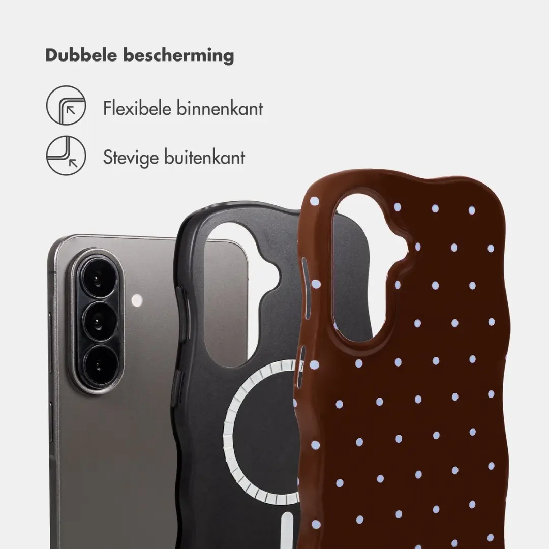 Selencia Wavy Backcover Hoesje Samsung Galaxy A57 - Chocolate