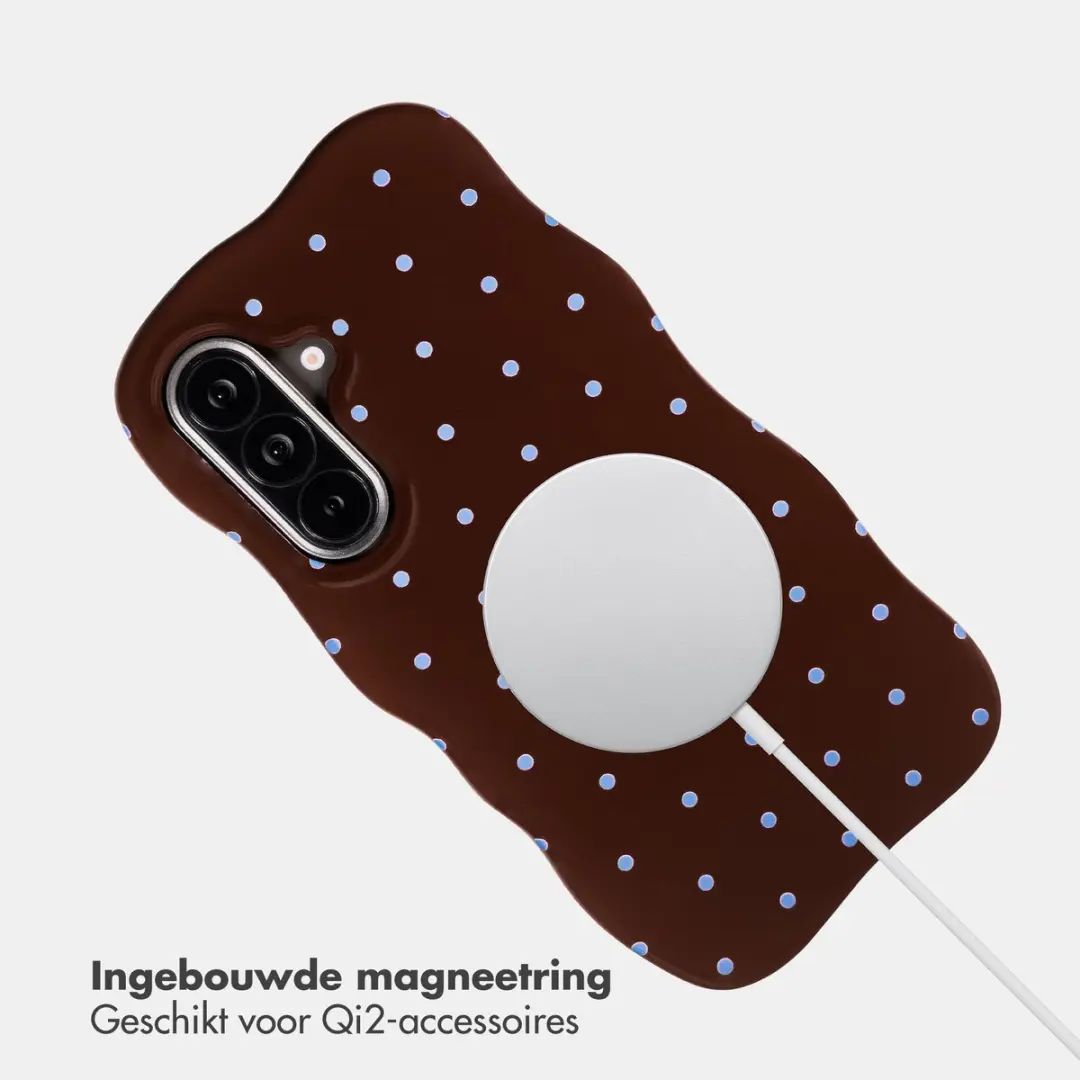 Selencia Wavy Backcover Hoesje Samsung Galaxy A57 - Chocolate