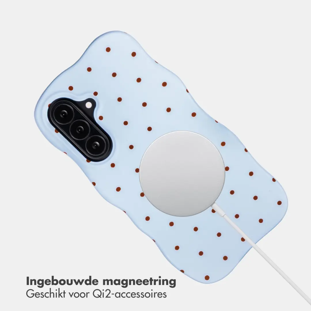Selencia Wavy Backcover Hoesje SH00098967 - Lichtblauw - MagSafe