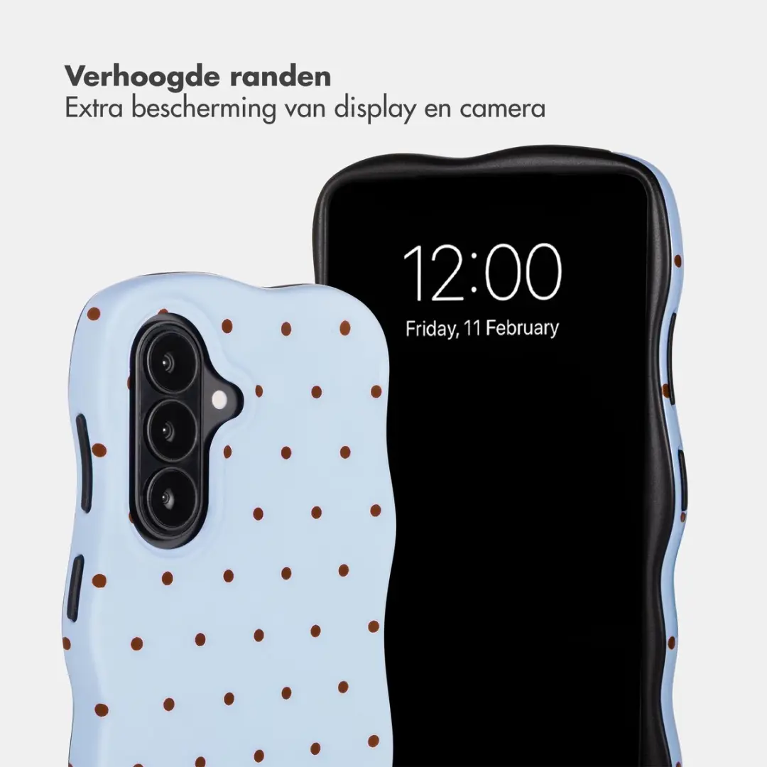 Selencia Wavy Backcover Hoesje SH00098967 - Lichtblauw - MagSafe