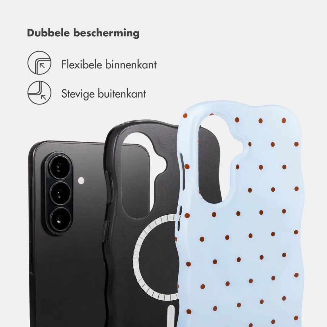 Selencia Wavy Backcover Hoesje SH00098967 - Lichtblauw - MagSafe