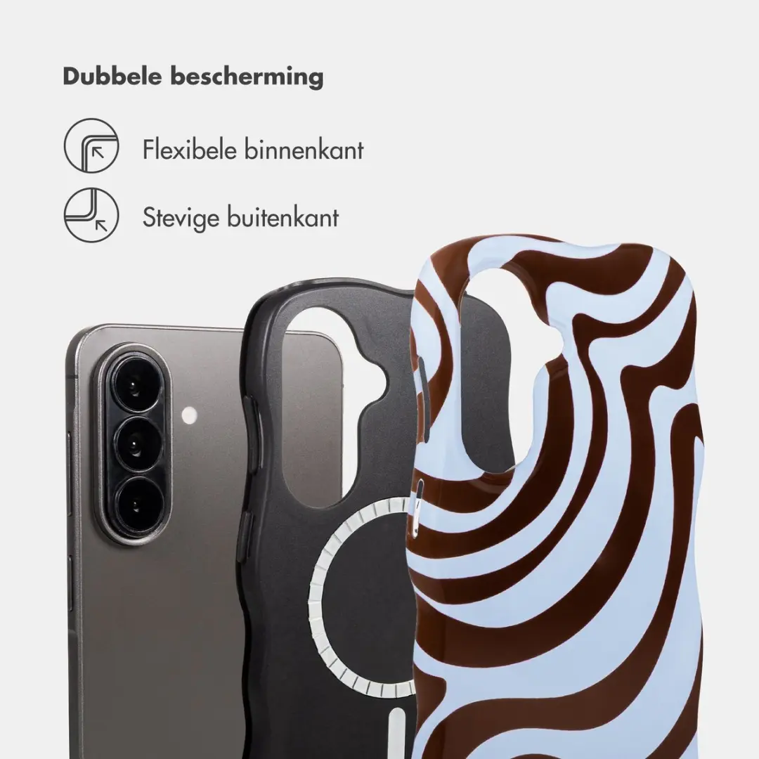 Selencia Wavy Backcover Dream Swirl Chocolate - Samsung Galaxy A57
