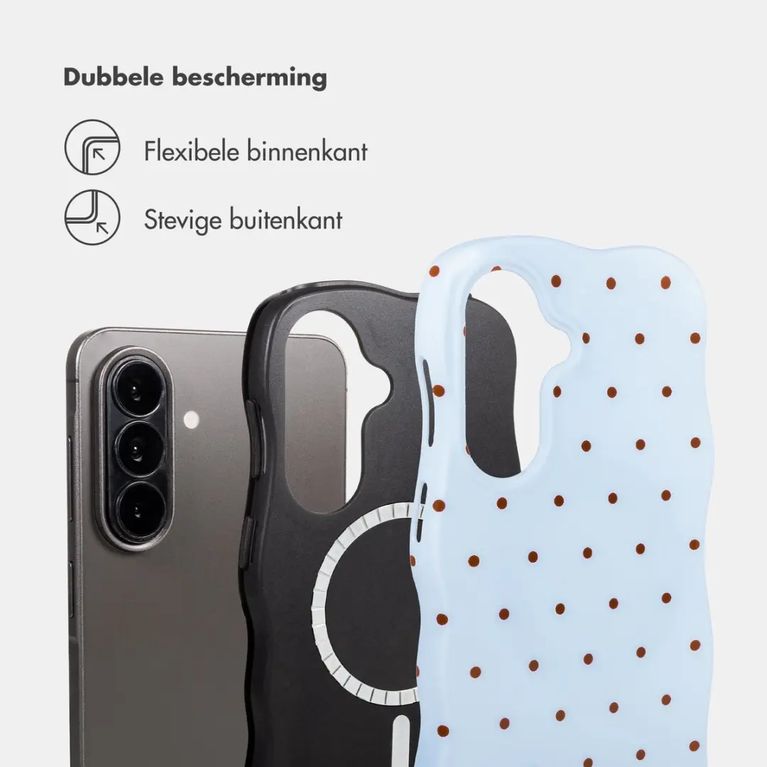 Selencia Wavy Backcover Hoesje Samsung Galaxy A57 - Lichtblauw