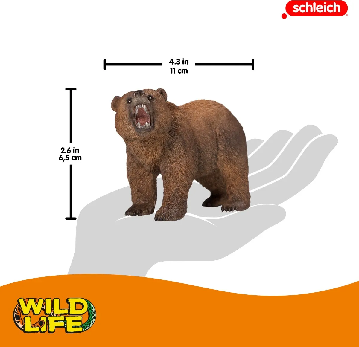 Schleich WILD LIFE Grizzlybeer Speelfiguur 14685 - Bruin