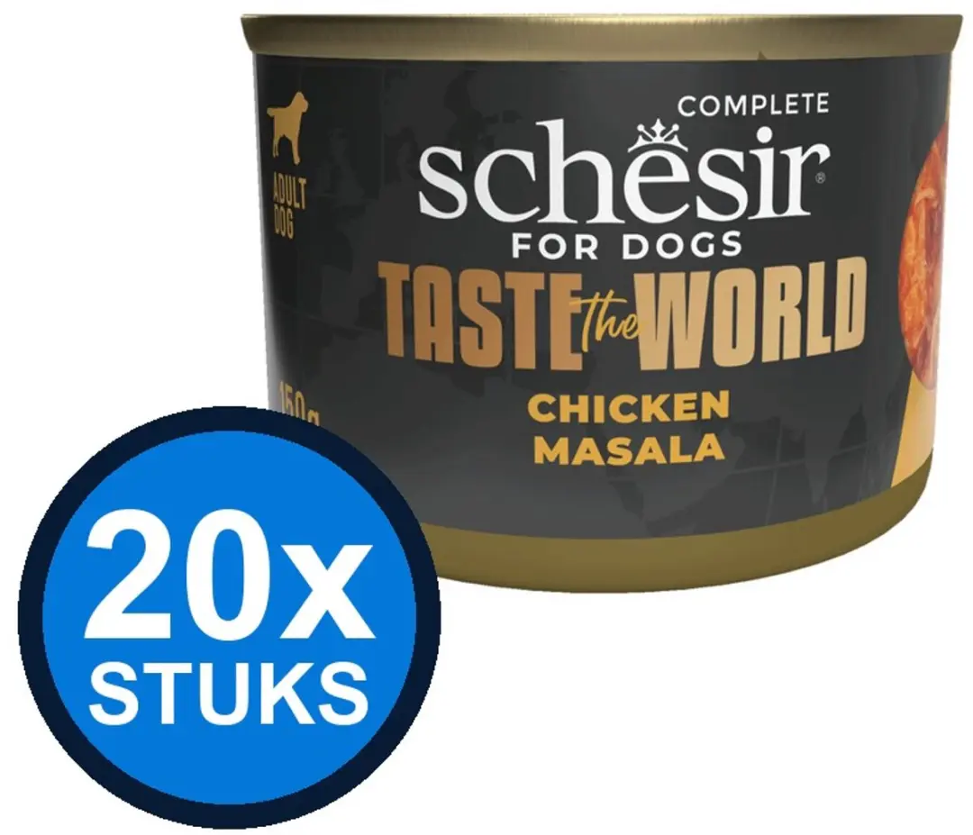 16x Schesir Taste The World hond blik kip masala 150gr