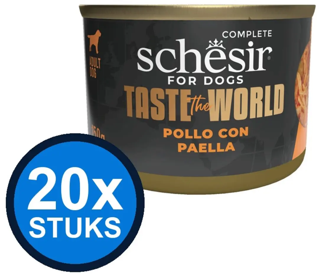 16x Schesir Taste The World hond blik kip paella 150gr