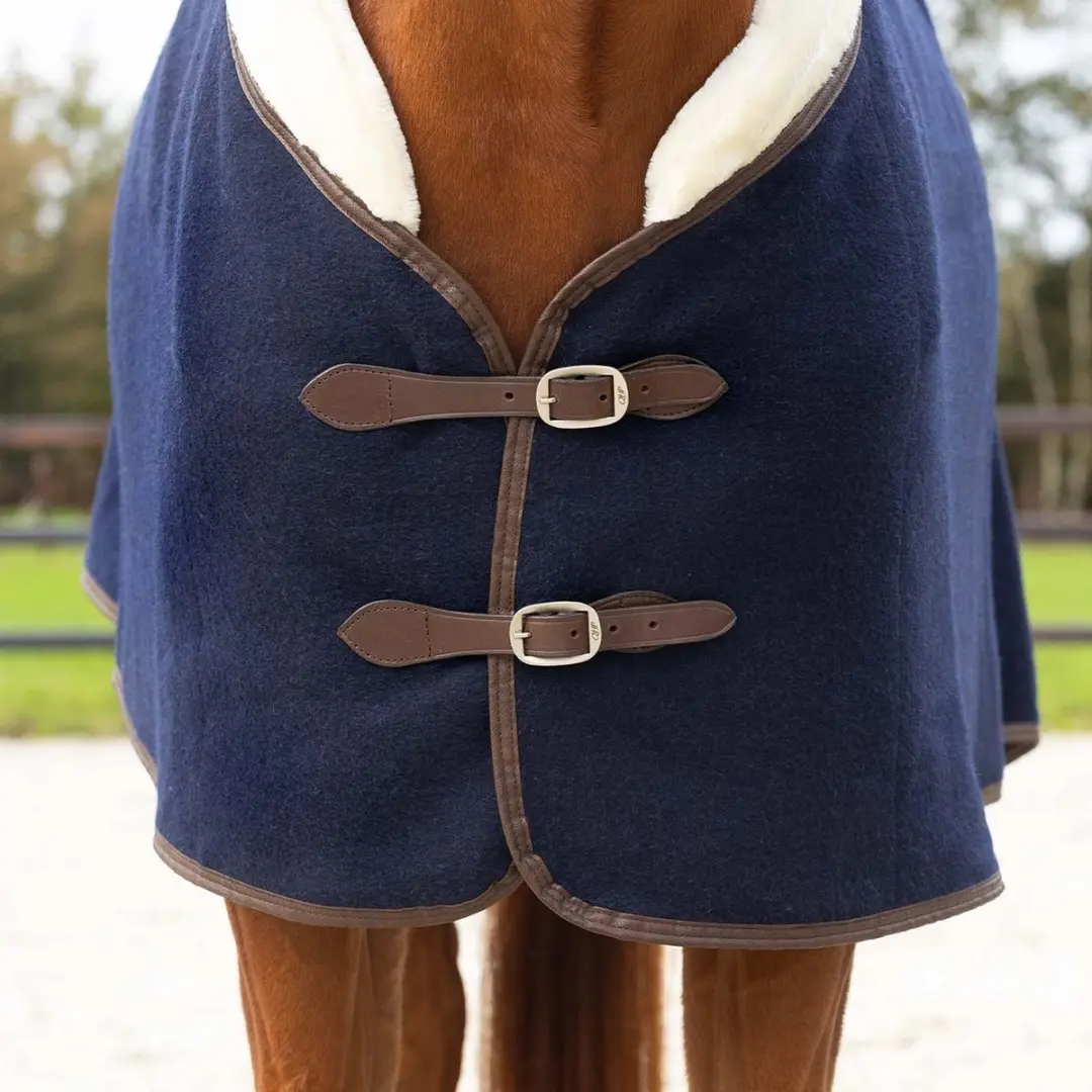 QHP Wollen Deken Luxe 195cm - 650g - Blauw