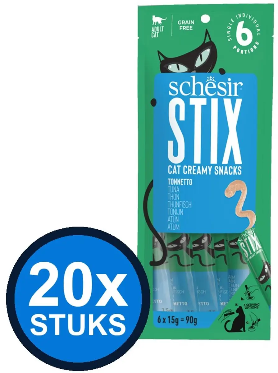 24x Schesir Stix kat tonijn 6x15gr