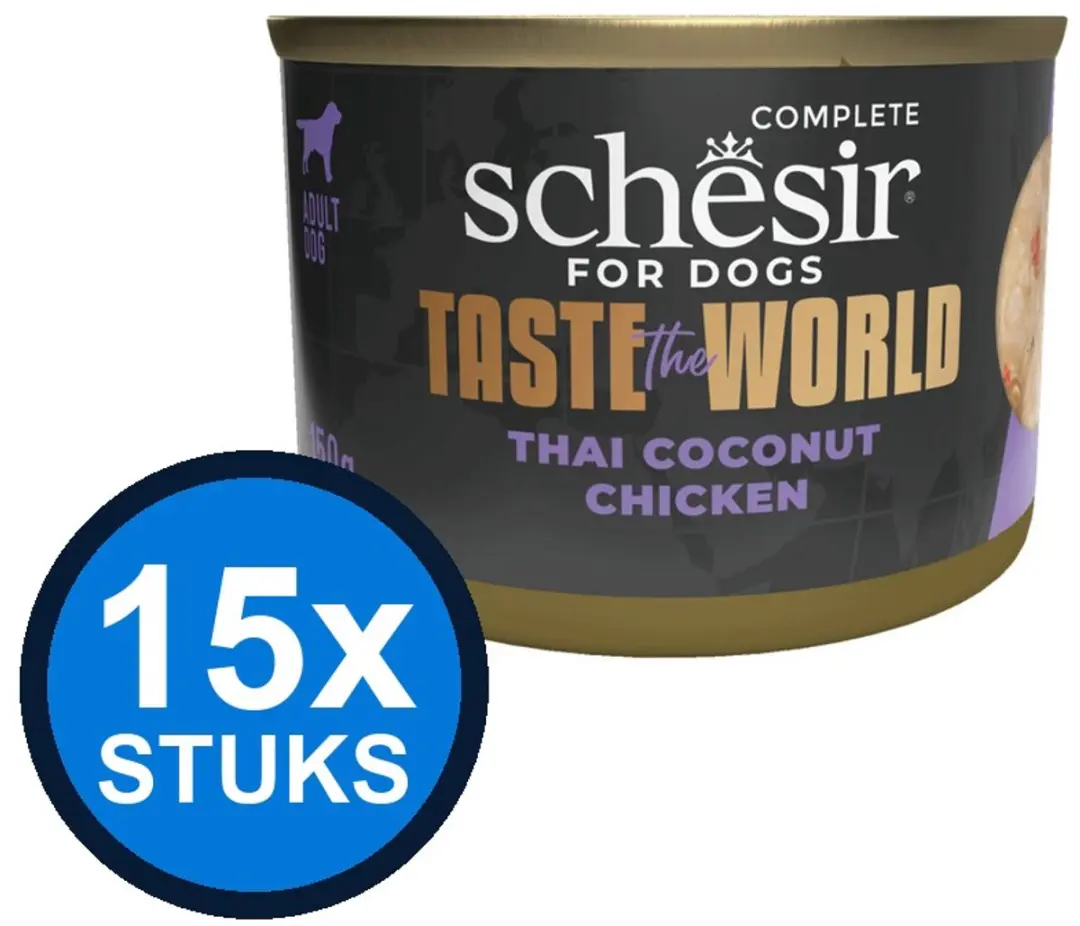 8x Schesir Taste The World hond blik kip thai coconut 150gr
