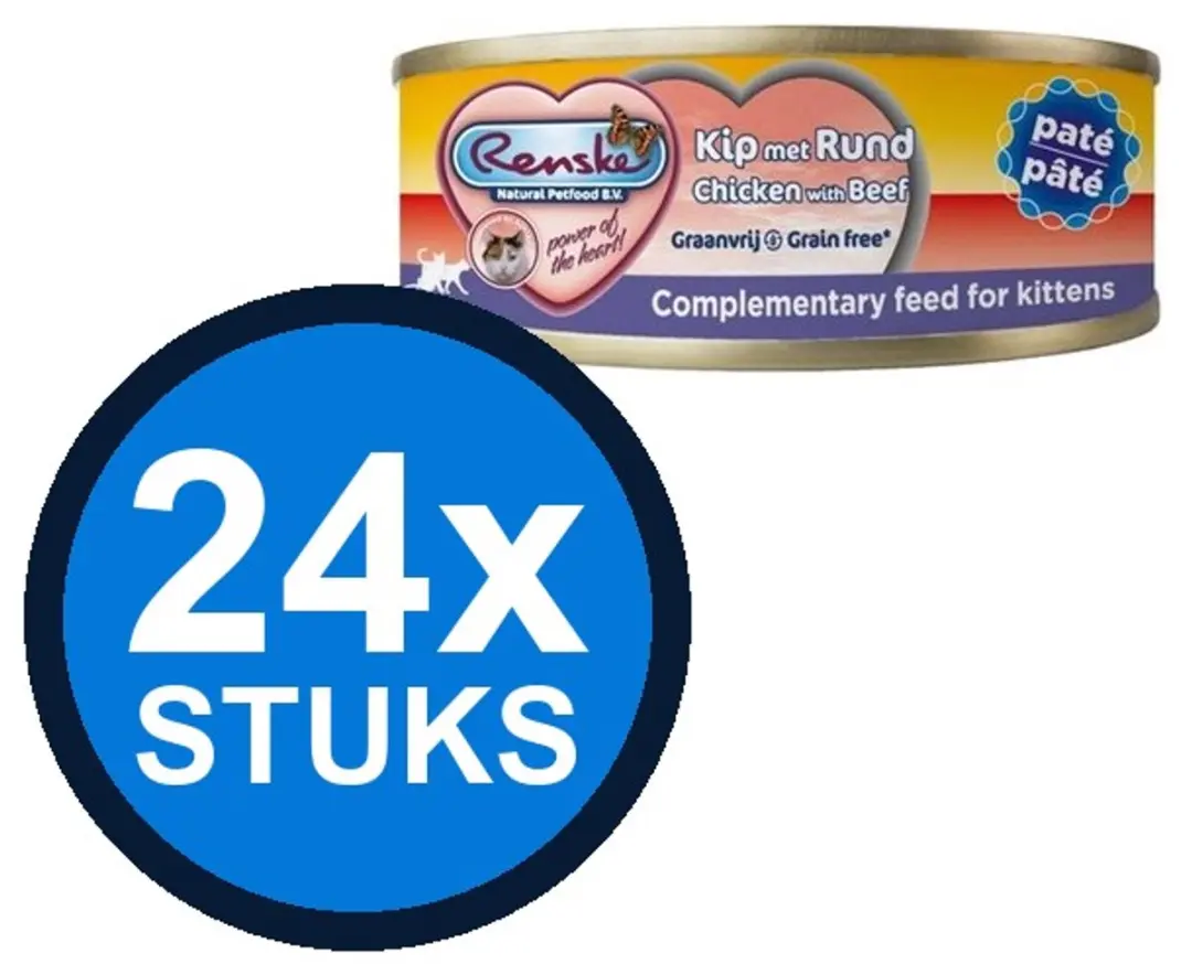 24x Renske vers kitten paté kip/rund 70gr