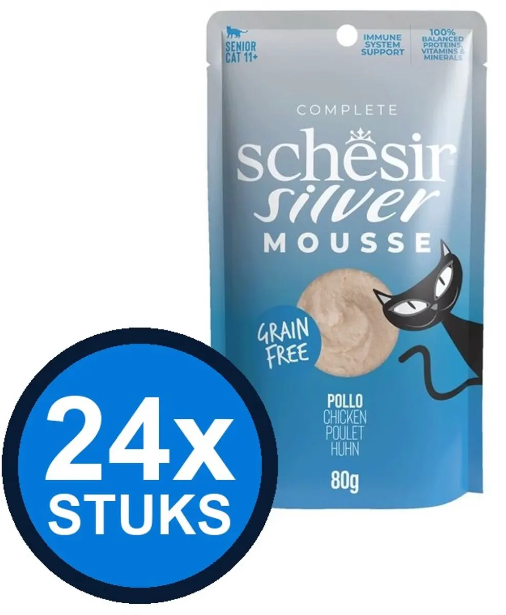24x Schesir Silver Senior Mousse