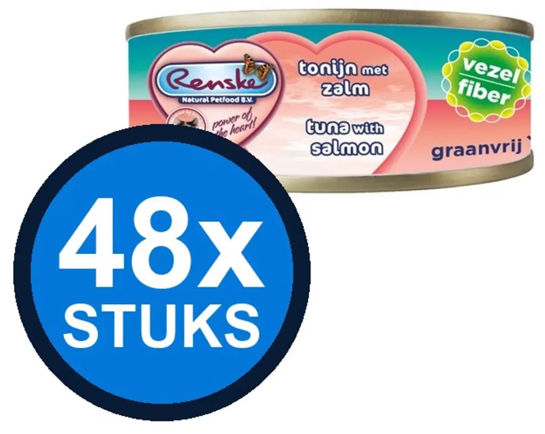 48x Renske vers kat vezel kip/zalm 70gr