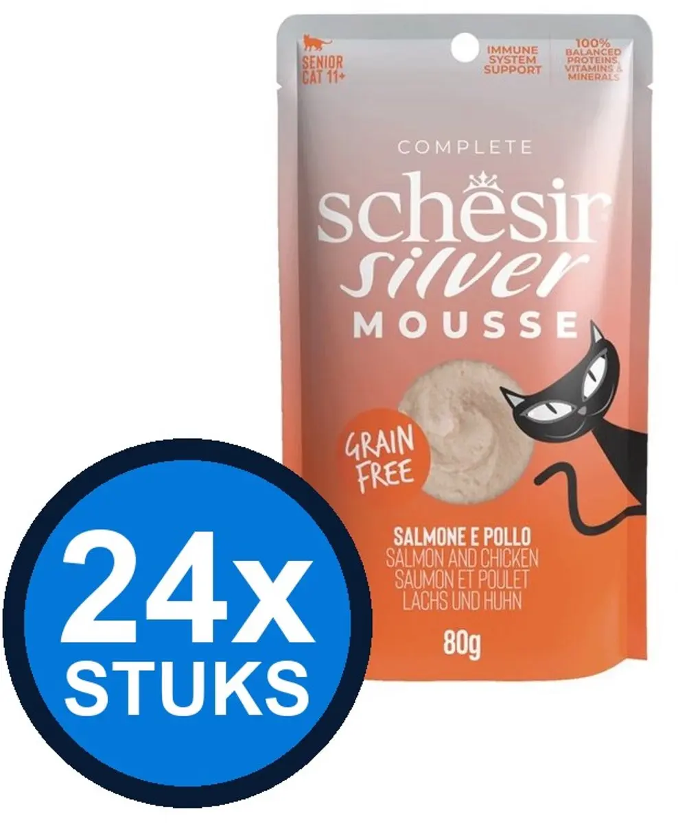 24x Schesir Silver Senior Mousse