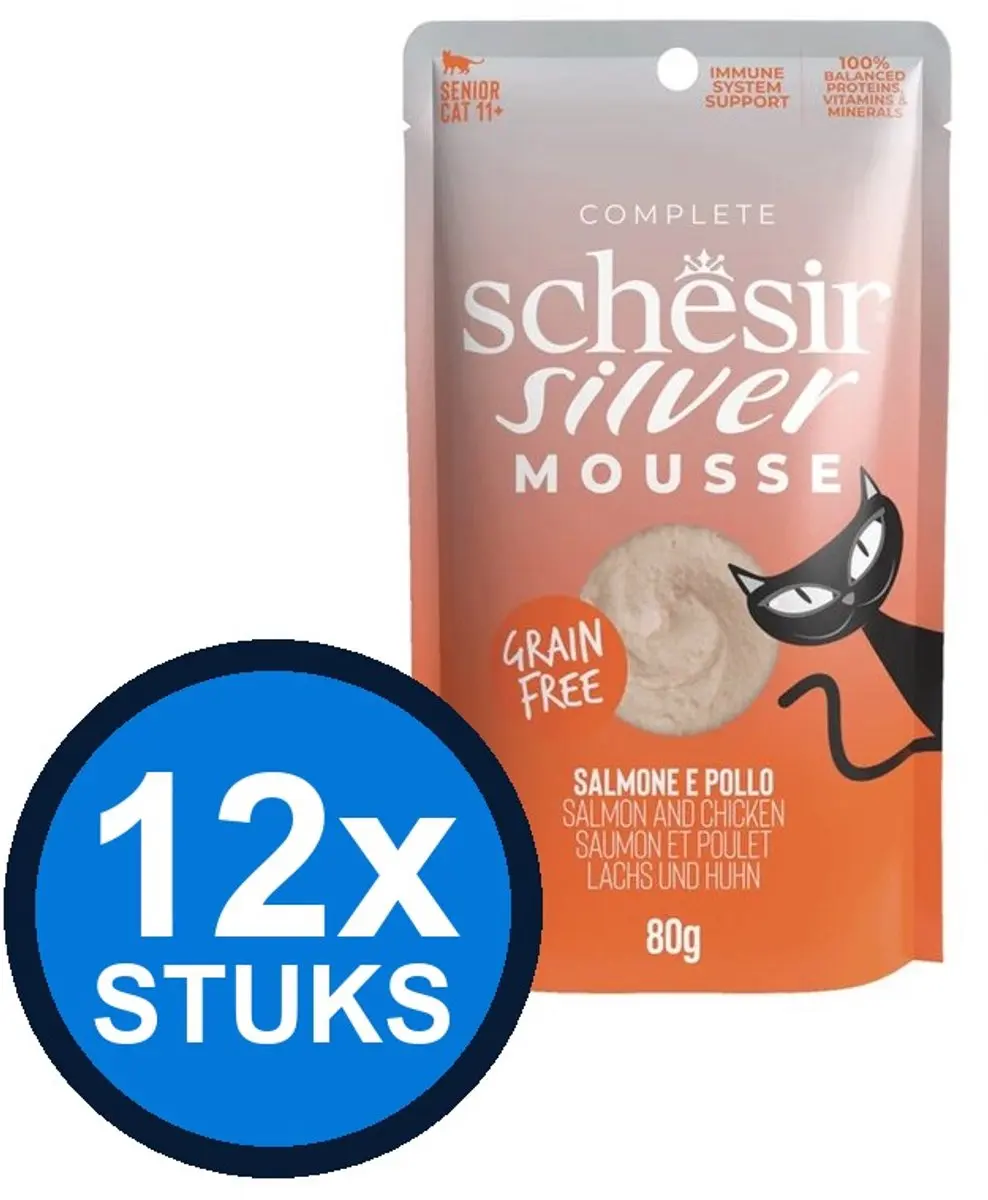 12x Schesir Silver Senior Mousse