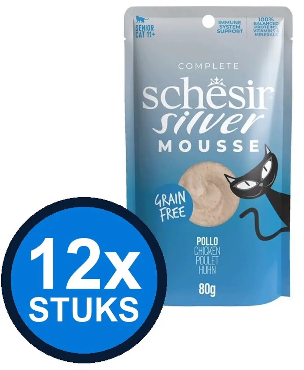 12x Schesir Silver Senior Mousse