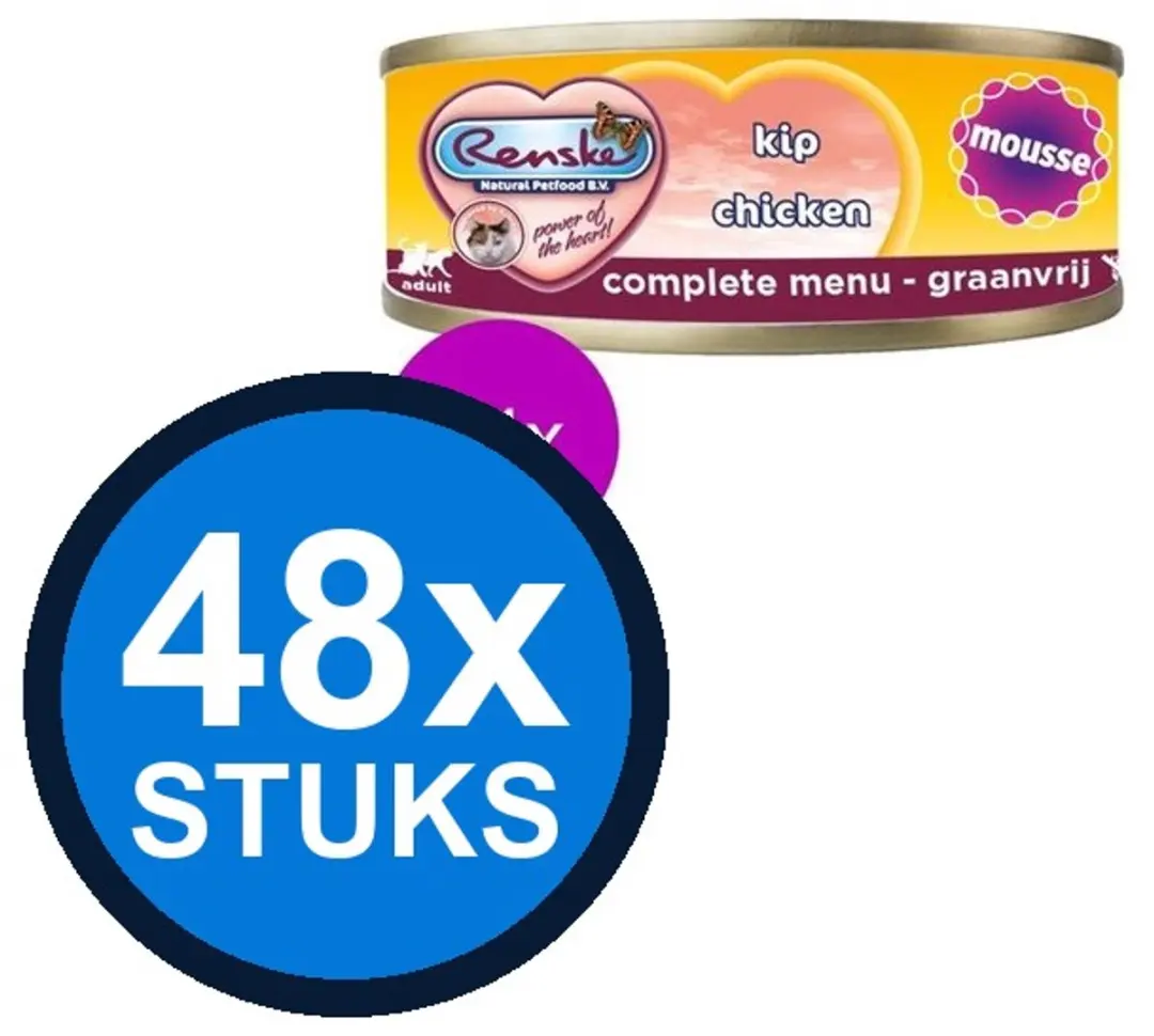 48x Renske vers kat mousse kip 70gr